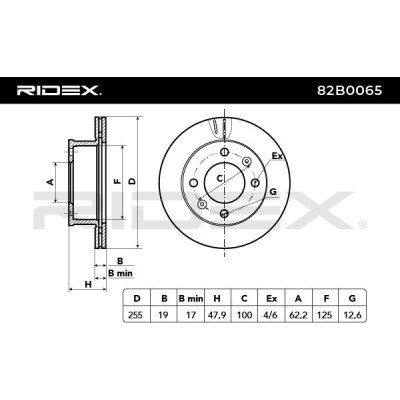 Tarcza hamulcowa RIDEX 82B0065 82B0065 - foto 6