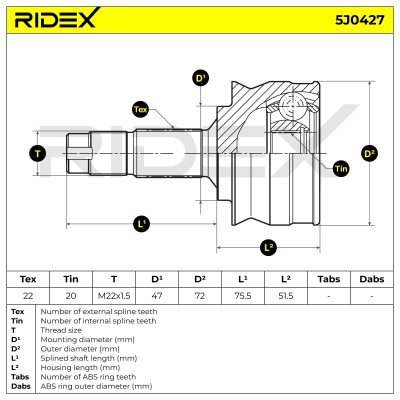 Przegub RIDEX 5J0427 5J0427 - foto 5