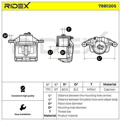 Zacisk Hamulcowy RIDEX 78B1205 78B1205 - foto 3