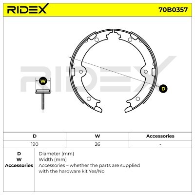 Klocki hamulcowe RIDEX 70B0357 70B0357 - foto 5