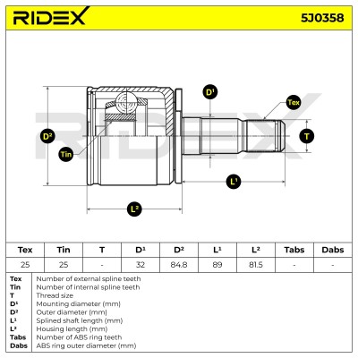 Przegub RIDEX 5J0358 5J0358 - foto 6