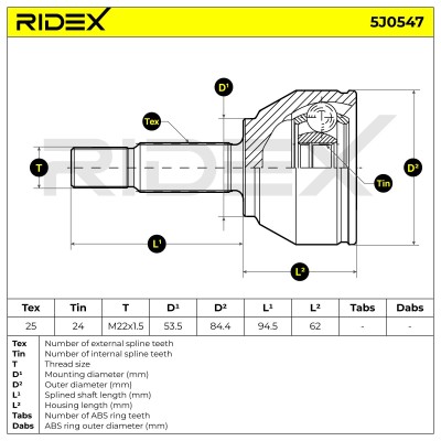 Przegub RIDEX 5J0547 5J0547 - foto 5