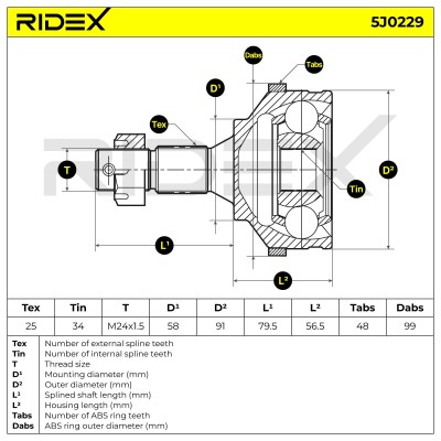 Przegub RIDEX 5J0229 5J0229 - foto 5
