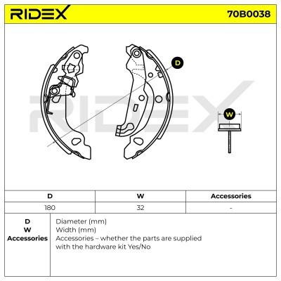 Klocki hamulcowe RIDEX 70B0038 70B0038 - foto 3