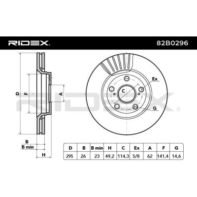 Tarcza hamulcowa RIDEX 82B0296 82B0296 - foto 4