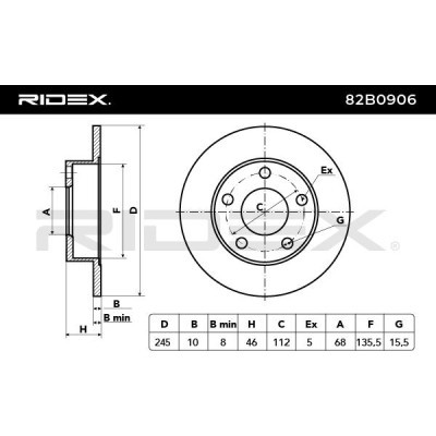 Tarcza hamulcowa RIDEX 82B0906 82B0906 - foto 3