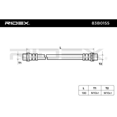 Przewód hamulcowy elast RIDEX 83B0155 83B0155 - foto 3