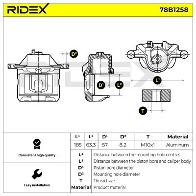Zacisk Hamulcowy RIDEX 78B1258 78B1258 - foto 3
