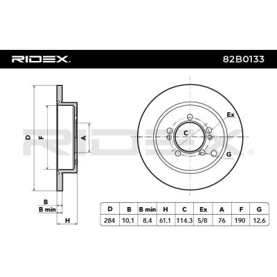 Tarcza hamulcowa RIDEX 82B0133 82B0133 - foto 4