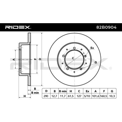 Tarcza hamulcowa RIDEX 82B0904 82B0904 - foto 3