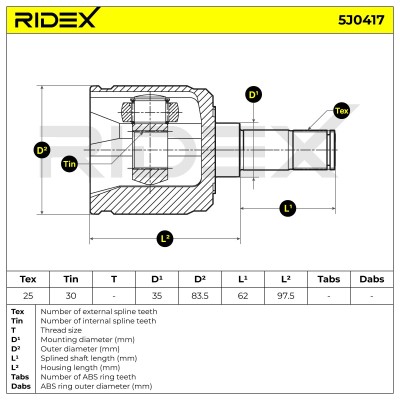 Przegub RIDEX 5J0417 5J0417 - foto 7