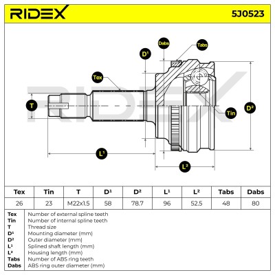 Przegub RIDEX 5J0523 5J0523 - foto 6