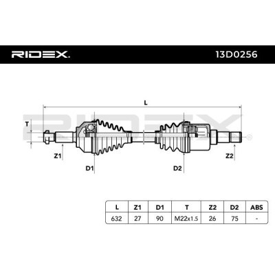 Półoś Napędowa RIDEX 13D0256 13D0256 - foto 6