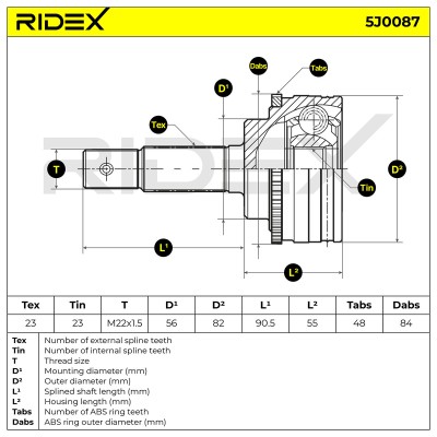 Przegub RIDEX 5J0087 5J0087 - foto 7