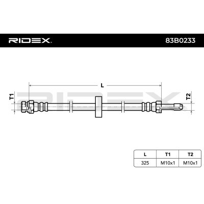 Przewód hamulcowy elast RIDEX 83B0233 83B0233 - foto 3