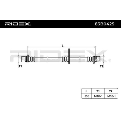 Przewód hamulcowy elast RIDEX 83B0425 83B0425 - foto 6