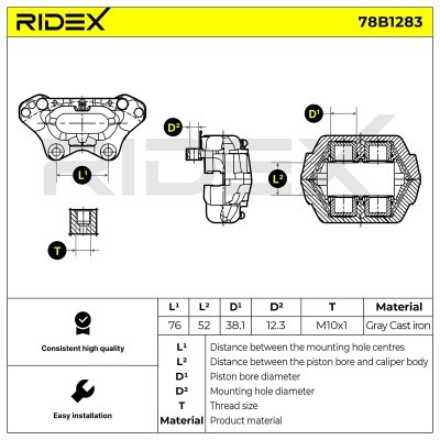 Zacisk Hamulcowy RIDEX 78B1283 78B1283 - foto 6