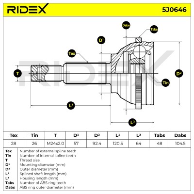 Przegub RIDEX 5J0646 5J0646 - foto 6