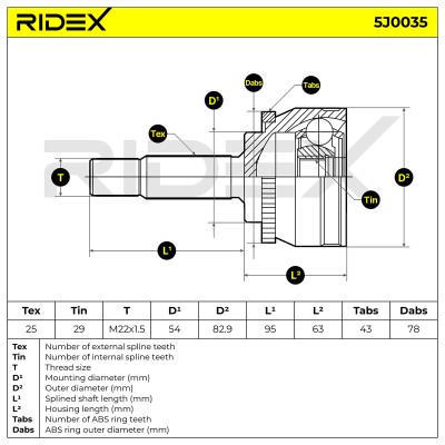Przegub RIDEX 5J0035 5J0035 - foto 7