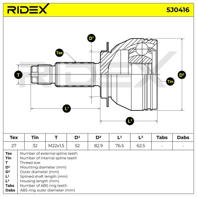 Przegub RIDEX 5J0416 5J0416 - foto 7