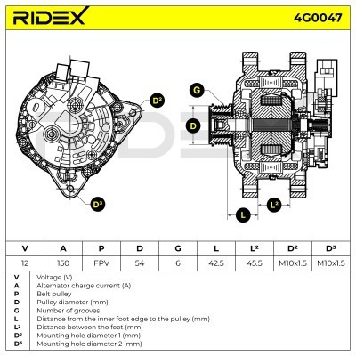 Alternator RIDEX 4G0047 4G0047 - foto 5
