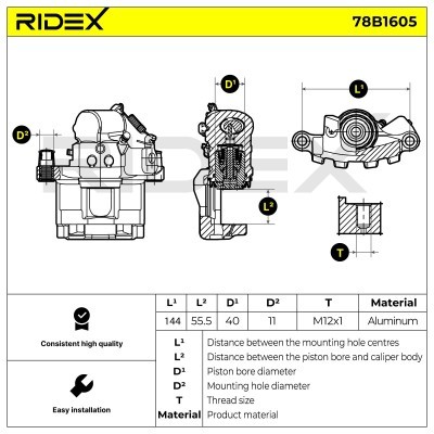 Zacisk Hamulcowy RIDEX 78B1605 78B1605 - foto 5