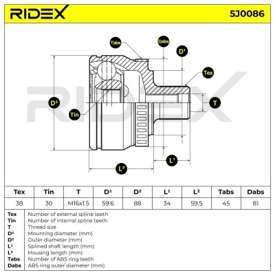 Przegub RIDEX 5J0086 5J0086 - foto 7