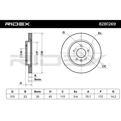Tarcza hamulcowa RIDEX 82B1269 82B1269 - foto 7