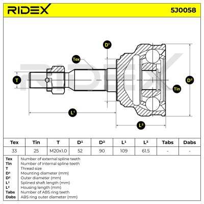 Przegub RIDEX 5J0058 5J0058 - foto 5