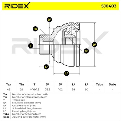 Przegub RIDEX 5J0403 5J0403 - foto 5