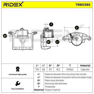 Zacisk Hamulcowy RIDEX 78B0385 78B0385 - foto 5