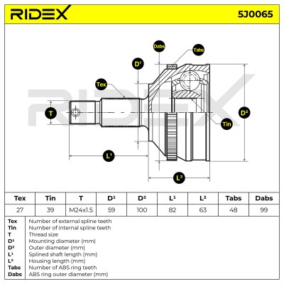 Przegub RIDEX 5J0065 5J0065 - foto 7