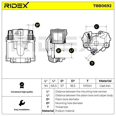 Zacisk Hamulcowy RIDEX 78B0692 78B0692 - foto 3