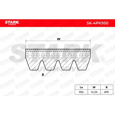 Pasek Klinowy Wielorowkowy Stark SK-4PK950 SK-4PK950 - foto 3