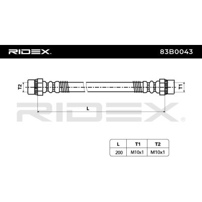 Przewód hamulcowy elast RIDEX 83B0043 83B0043 - foto 4