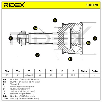 Przegub RIDEX 5J0178 5J0178 - foto 8