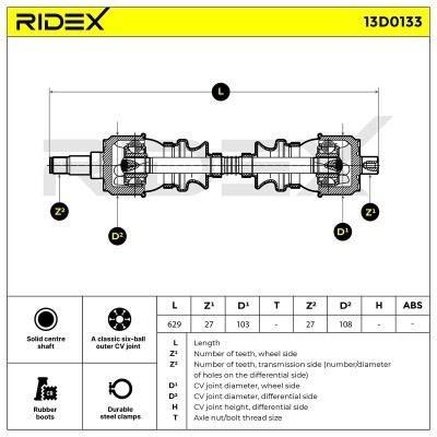 Półoś Napędowa RIDEX 13D0133 13D0133 - foto 7
