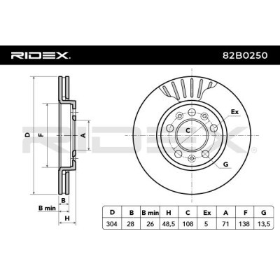Tarcza hamulcowa RIDEX 82B0250 82B0250 - foto 4