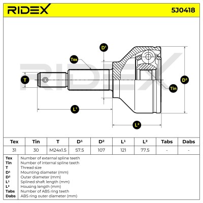 Przegub RIDEX 5J0418 5J0418 - foto 7