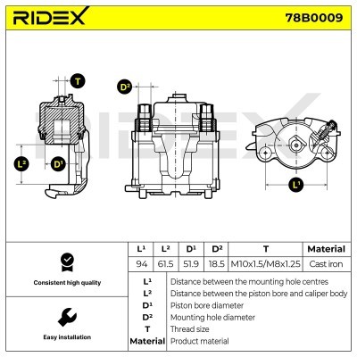 Zacisk Hamulcowy RIDEX 78B0009 78B0009 - foto 5