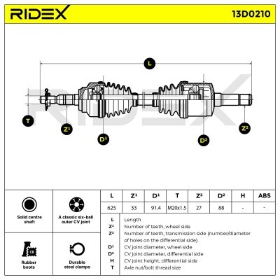 Półoś Napędowa RIDEX 13D0210 13D0210 - foto 4