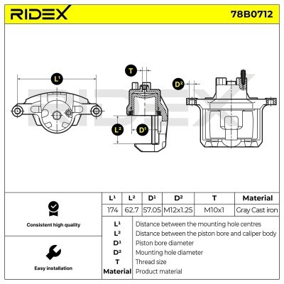 Zacisk Hamulcowy RIDEX 78B0712 78B0712 - foto 5