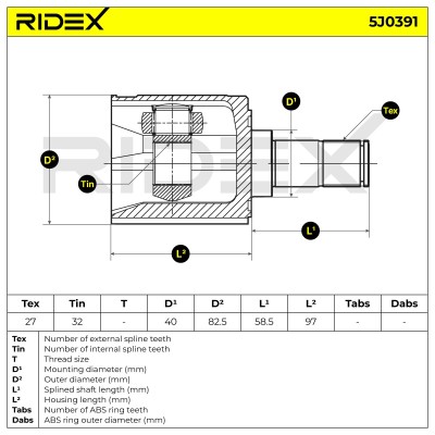 Przegub RIDEX 5J0391 5J0391 - foto 6