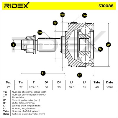 Przegub RIDEX 5J0088 5J0088 - foto 7