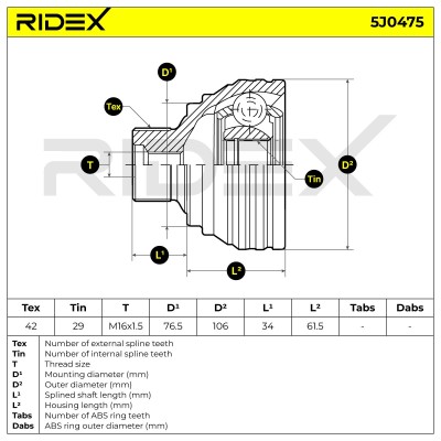 Przegub RIDEX 5J0475 5J0475 - foto 5