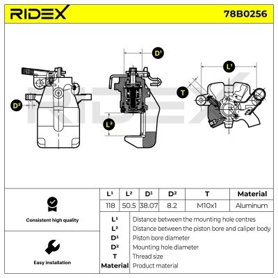 Zacisk Hamulcowy RIDEX 78B0256 78B0256 - foto 2