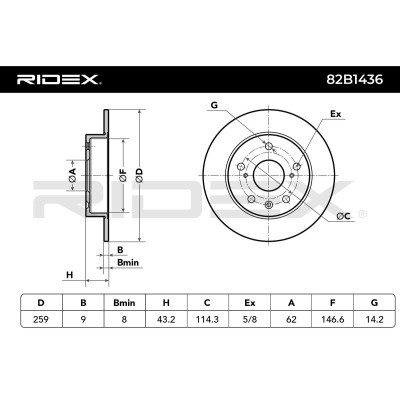 Tarcza hamulcowa RIDEX 82B1436 82B1436 - foto 8