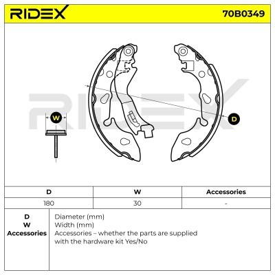 Klocki hamulcowe RIDEX 70B0349 70B0349 - foto 5