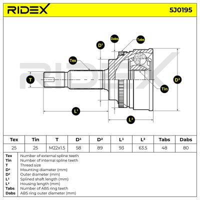 Przegub RIDEX 5J0195 5J0195 - foto 6