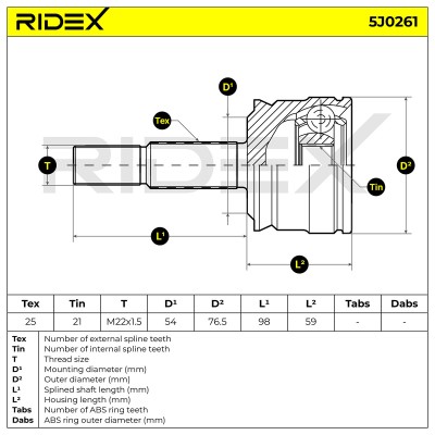 Przegub RIDEX 5J0261 5J0261 - foto 7